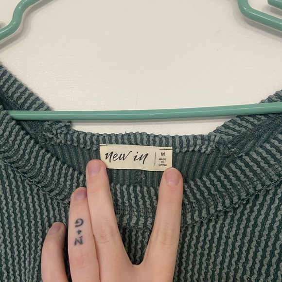 Teal Cowl Neck Sweater - Picture 2 of 5